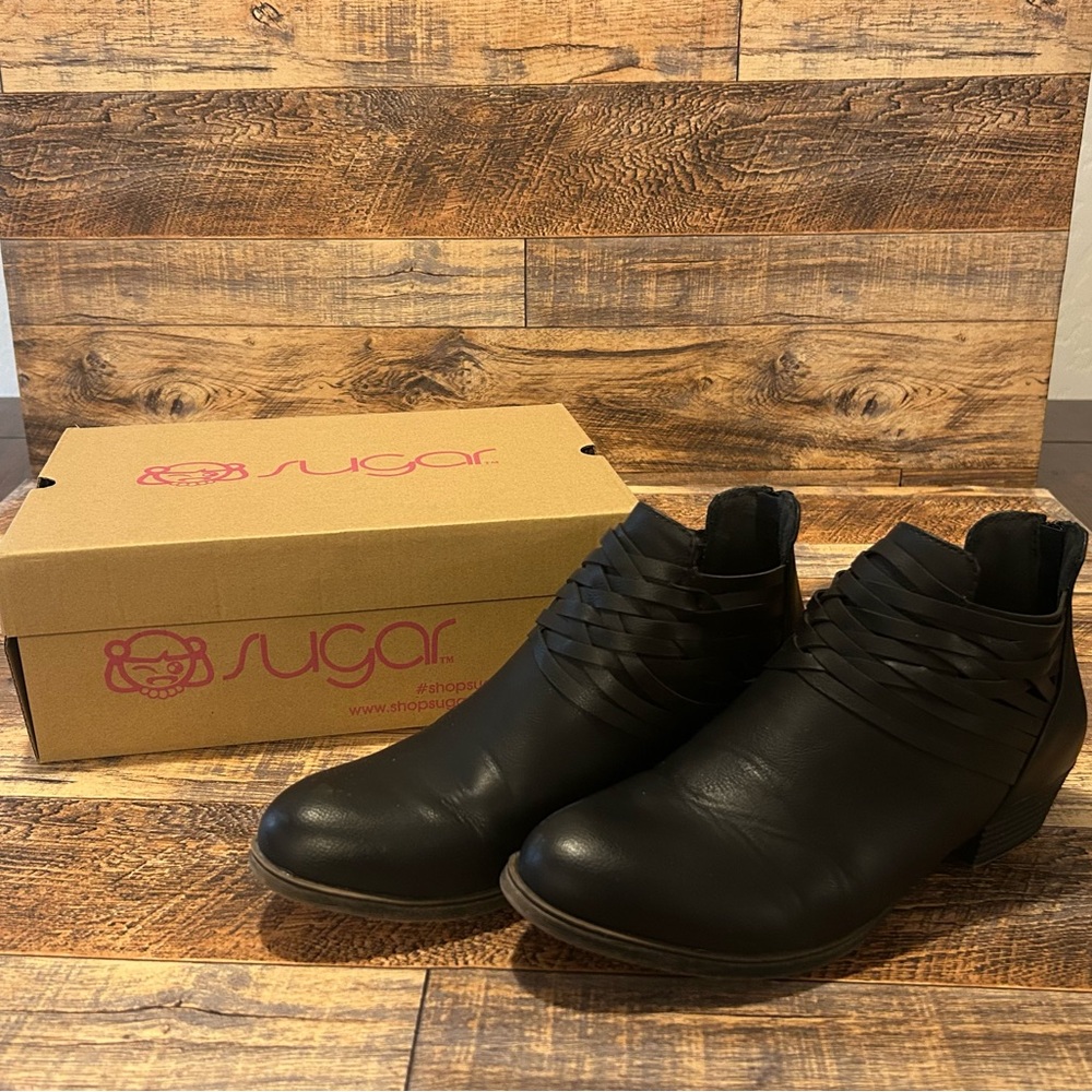 Sugar Black Ankle Boots